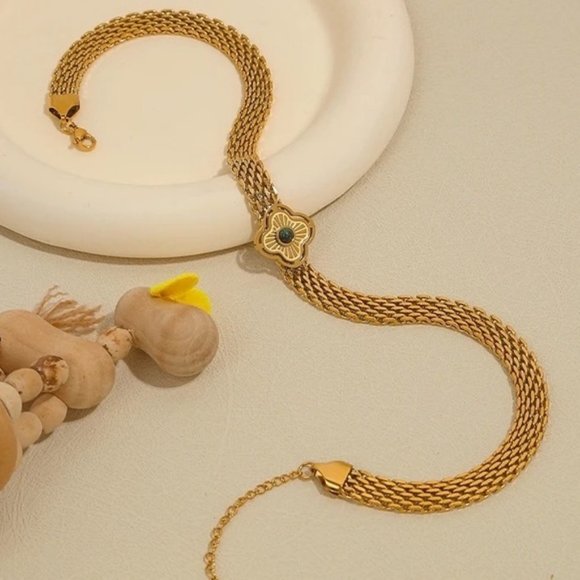 18K Gold Plated Coarse Chains Necklace - Picture 1 of 7